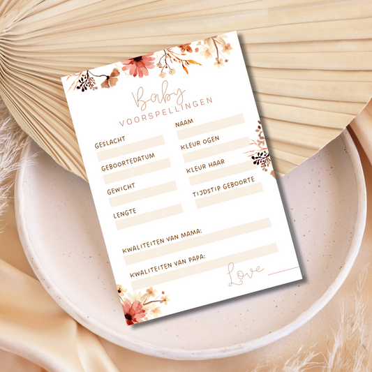 Babyshower spelletjes - flowers